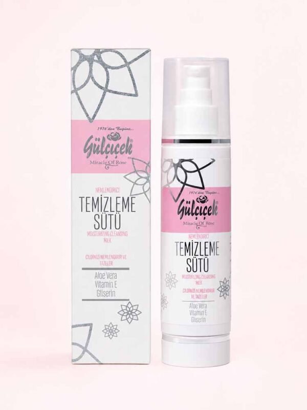 Gülçiçek 150 ml nemlendirici temizleme sütü şişesi ve kutusu