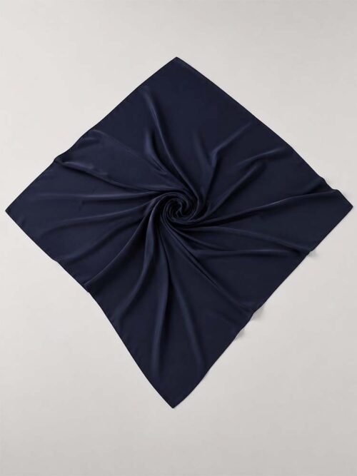 Lacivert Madame Polo 120 cm Medine İpeği Eşarp