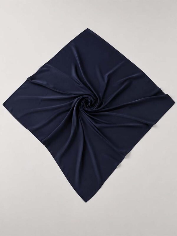 Lacivert Madame Polo 120 cm Medine İpeği Eşarp