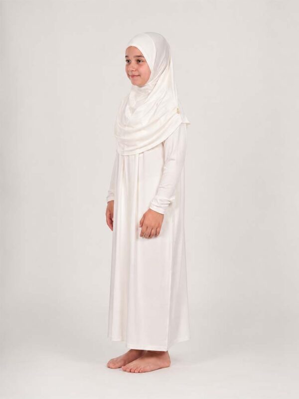 Ekru Maradi Çocuk Namaz Elbisesi
