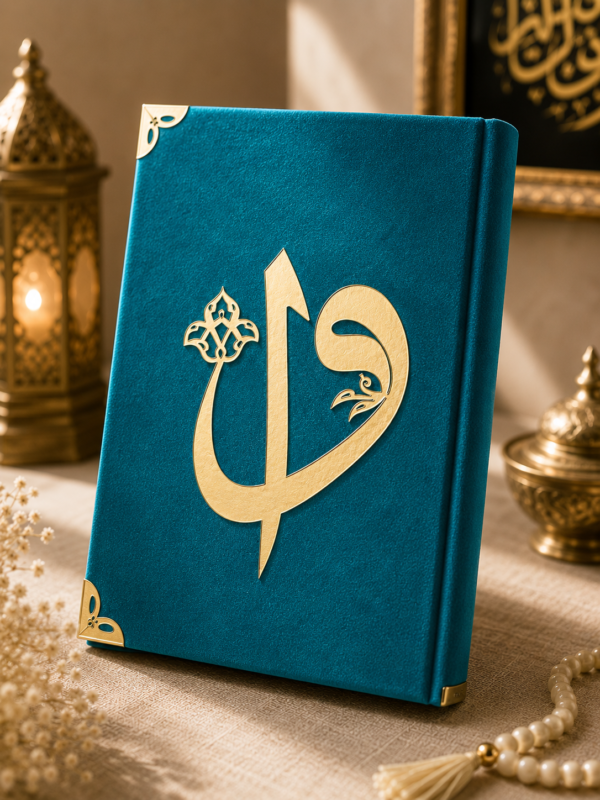 Orta Boy Kadife Kur’an-ı Kerim Elif-Vavlı Mühürlü - Hayrat Neşriyat
