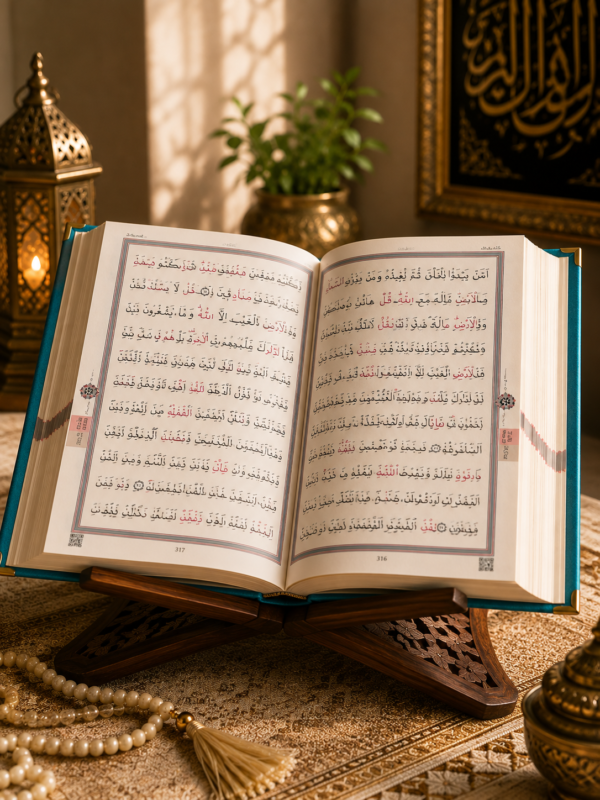 Orta Boy Kadife Kur’an-ı Kerim Elif-Vavlı Mühürlü - Hayrat Neşriyat