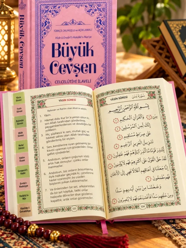Büyük Cevşen Türkçe Okunuşlu ve Açıklamalı – Celcelûtiye İlaveli- Çanta Boy