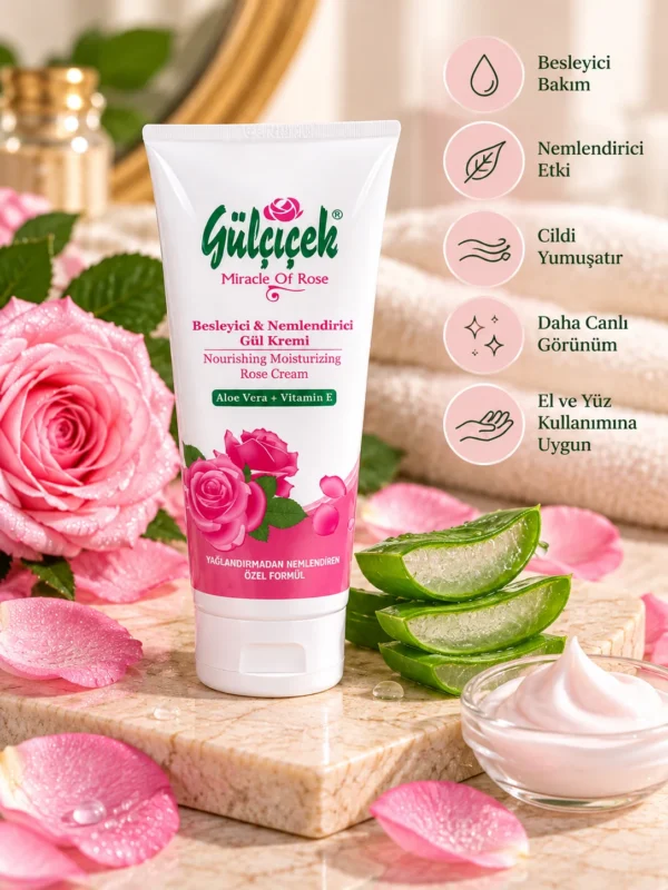 Gülçiçek 100 ml Besleyici & Nemlendirici Aloe Vera Gül Kremi