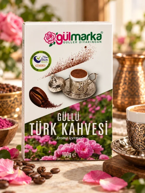 Gülmarka Güllü Türk Kahvesi 100 gr – Isparta Gül Yapraklı