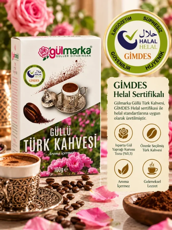 Gülmarka Güllü Türk Kahvesi 100 gr – Isparta Gül Yapraklı