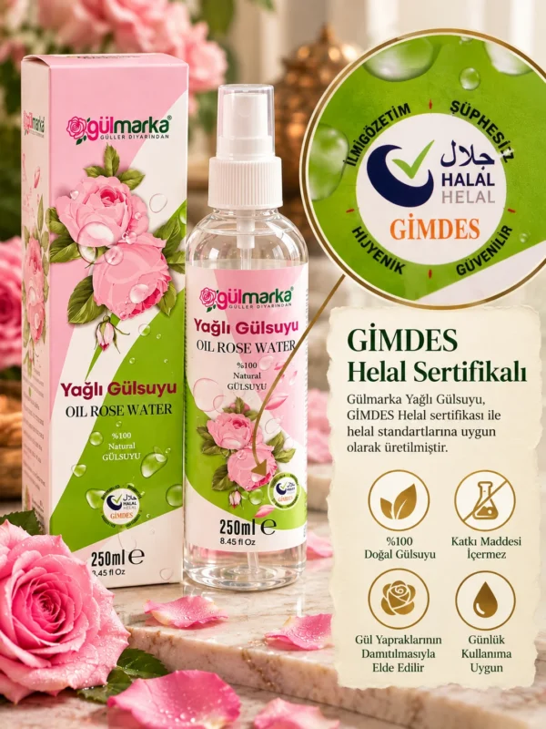Gülmarka Yağlı Gülsuyu 250 ml Doğal Gül Suyu