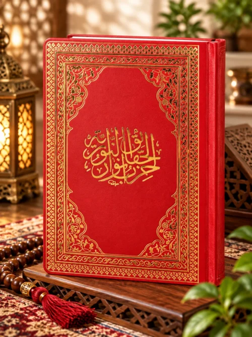Hizb-ül Hakaik Büyük Boy Vinleks Cilt Hamid Aytaç Hattı kırmızı ön kapak