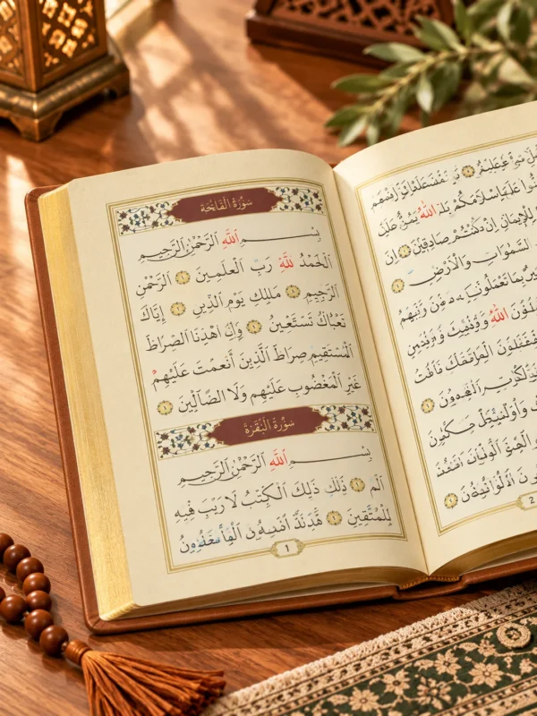 Hizbü’l-Kuran Orta Boy Bilgisayar Hattı iç sayfa ve yazı detayları