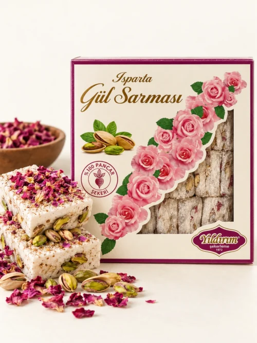 Isparta Antep Fıstıklı Gül Sarması 400 gr Pancar Şekeri - Yıldırım Şekerleme