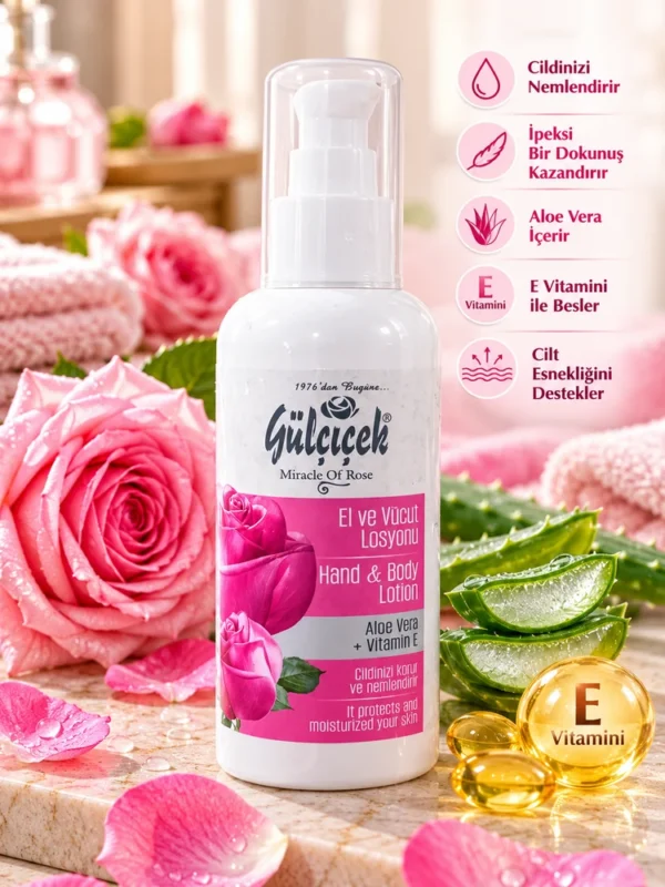 Gülçiçek 200 ml E Vitaminli El ve Vücut Losyonu
