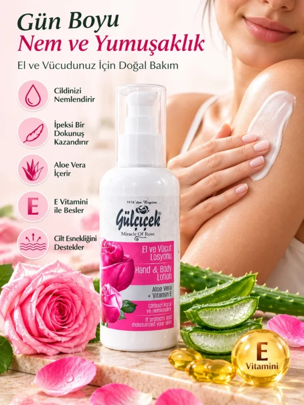Gülçiçek 200 ml E Vitaminli El ve Vücut Losyonu