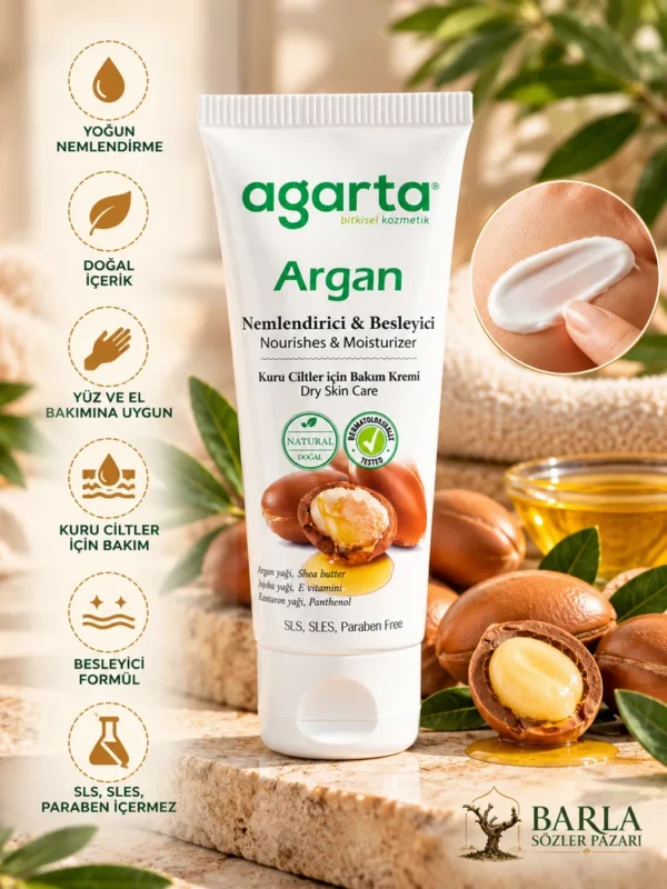 Agarta Argan Yağlı Cilt Bakım Kremi 75 ML besleyici bakım