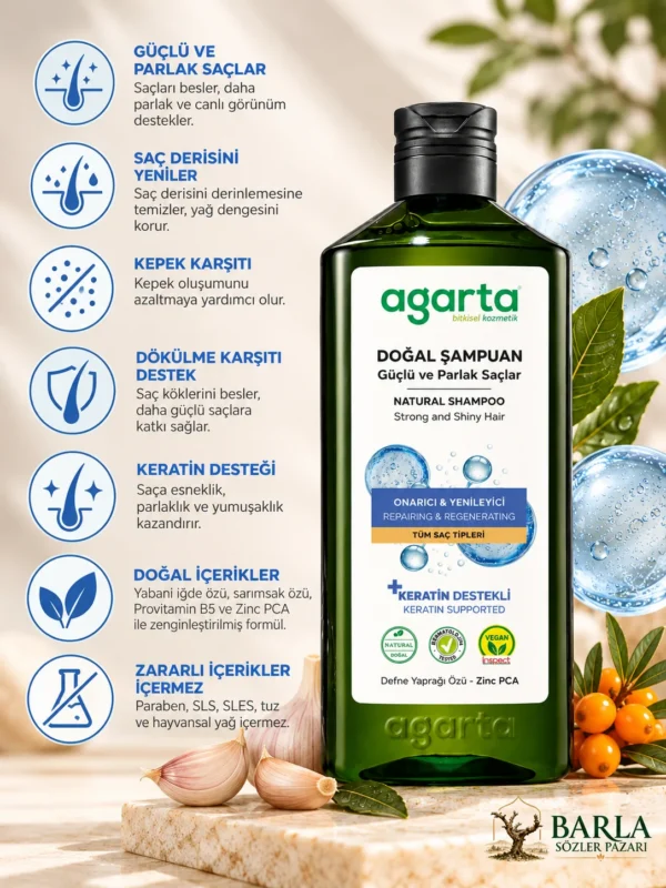 Agarta Güçlü ve Parlak Şampuan 400 ML saç bakım özellikleri