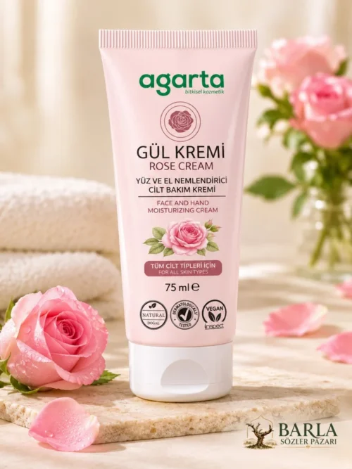 Agarta Doğal Gül Kremi 75 ml yüz ve el nemlendirici cilt bakım kremi