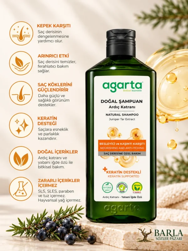 Agarta Ardıç Katranı ve Keratin Şampuanı saç derisi bakımı