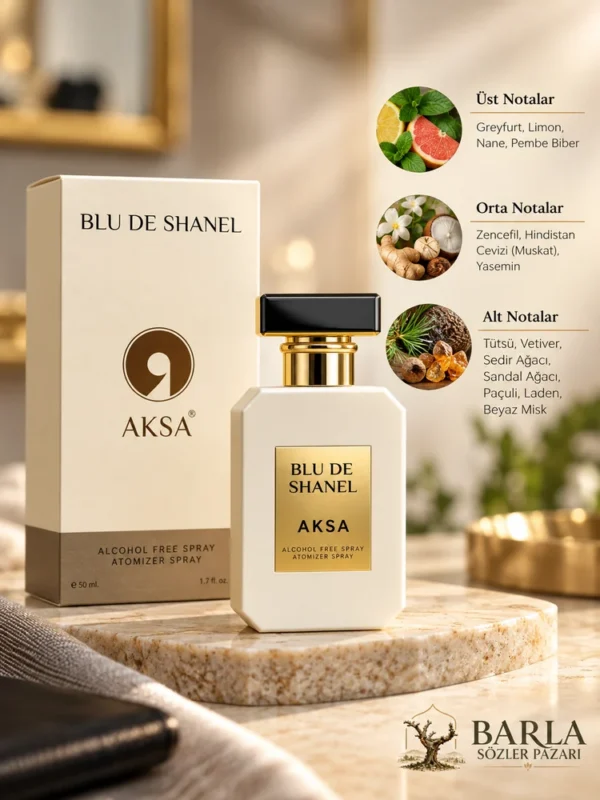 Aksa Blu De Shanel 50 ml parfümün üst orta ve alt koku notaları
