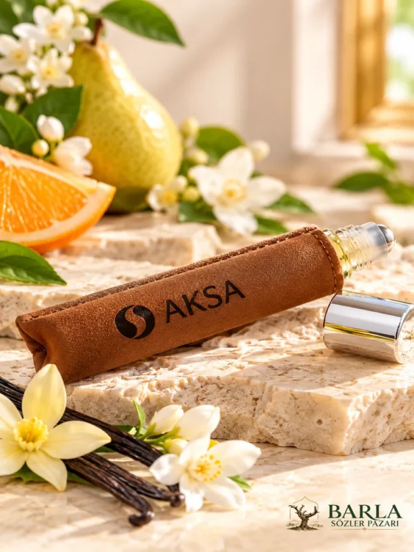 Aksa BYDAY NECTAR 9 ml Roll-On Esans kahverengi kılıf ve gümüş kapak yakın çekimi