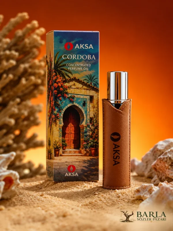 Aksa Cordoba 9 ml Roll-On Esans orijinal kutusu ve kılıflı şişesiyle