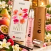 Aksa Kırkı Roll-on Esans şişesi, kutusu ve kahverengi kılıfı