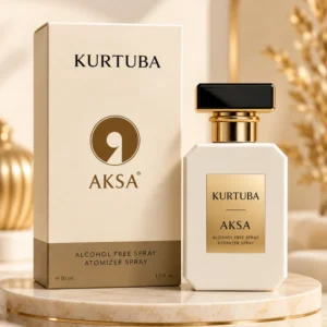 Aksa Kurtuba 50 ml alkolsüz parfüm spreyi kutusu ve şişesi