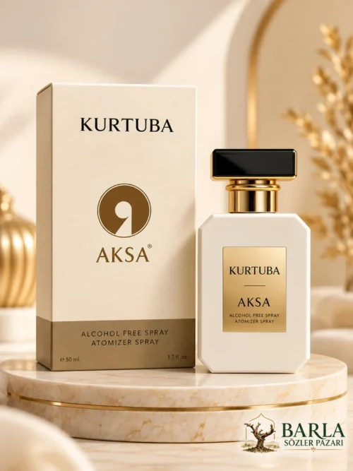 Aksa Kurtuba 50 ml alkolsüz parfüm spreyi kutusu ve şişesi