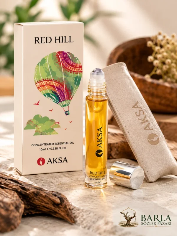 Aksa RED HILL Roll-On Esans gümüş kapaklı şişe ve taşıma kılıfı