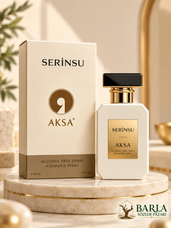Aksa Serinsu 50 ml alkolsüz parfüm spreyi kutusu ve şişesi