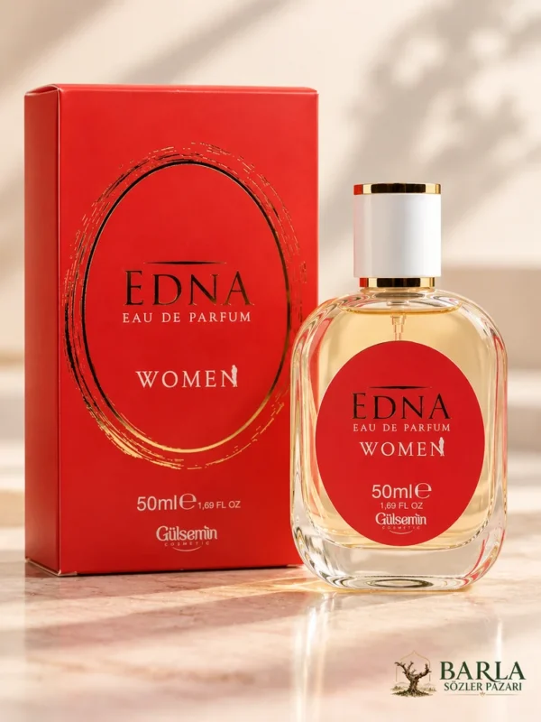 Gülsemin Edna Women 50 ml parfüm şişesi ve kutusuyla ürün fotoğrafı