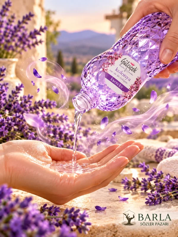Gülçiçek 290 ml Lavanta Kolonyası avuç içine uygulanırken