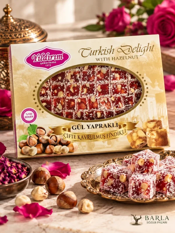Yıldırım Gül Yapraklı Çifte Kavrulmuş Fındıklı Lokum 300 g