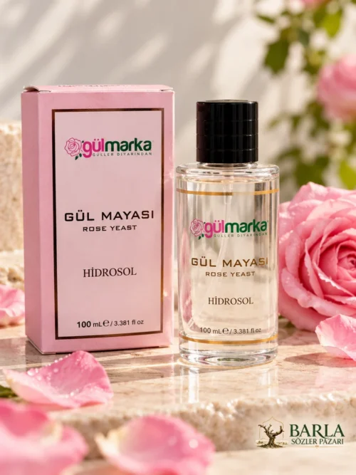 Gülmarka Gül Mayası Hidrosol 100 ml pembe kutu ve şişe