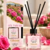 Gülsemin Gül Tarlası bambu çubuklu oda kokusu pembe güllerle dekoratif sunum