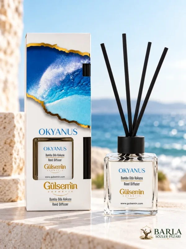 Gülsemin Okyanus Bambu Çubuklu Oda Kokusu kutu ve şişe