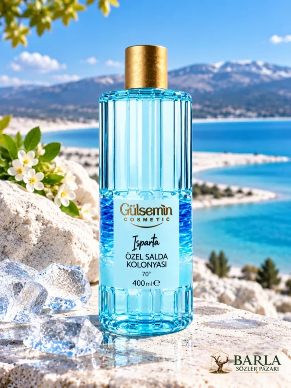 Gülsemin Özel Salda Kolonyası 400 ML ve Salda Gölü manzarası
