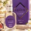 Gülsemin Queen Women 50 ml parfüm şişesi ve mor kutusu