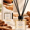 Sandal Ağacı bambu çubuklu oda kokusu şişesi ve odunsu dekor