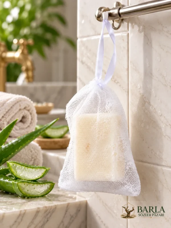 Lalinna Collagen Aloe Vera Sabunu 125 G beyaz lifli kese içinde