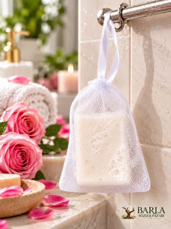 Lalinna Hyalüronik Asit Gül Sabunu 125 G beyaz lifli kese içinde
