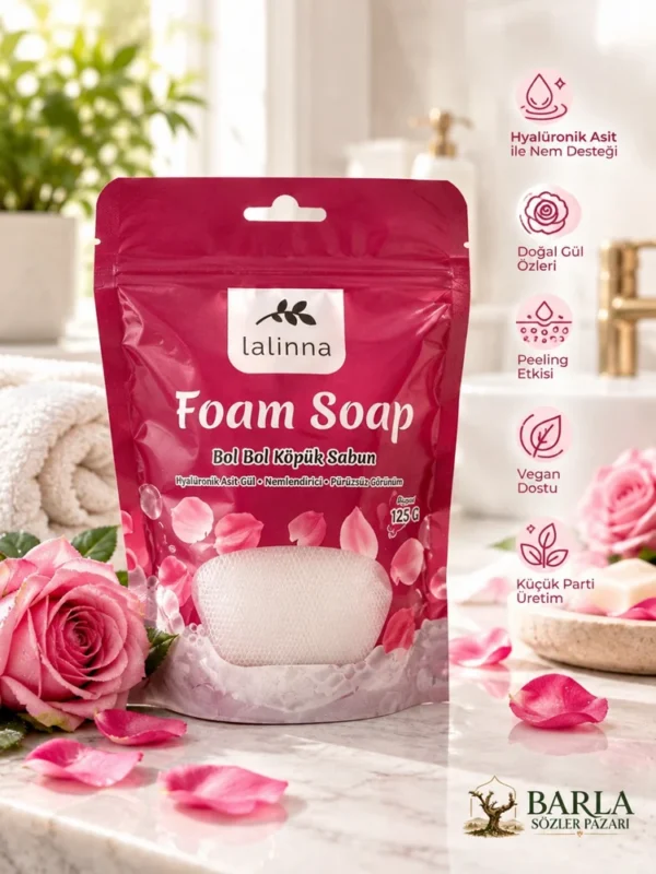 Lalinna Hyalüronik Asit Gül Sabunu 125 G ürün özellikleri tanıtım görseli