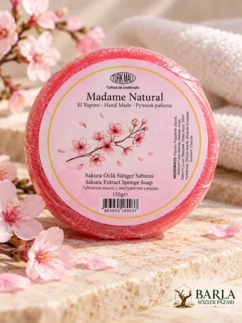 Madame Natural Sakura Özlü Sünger Sabunu 135 g ambalajlı ürün