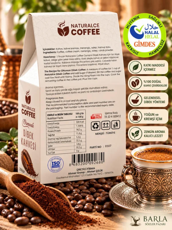 Naturalce Coffee Osmanlı Dibek Kahvesi 200 G GİMDES helal sertifikalı kahve