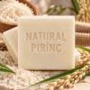 Natural Pirinç Sabunu kabartmalı yazı ve kalıp dokusu yakın plan