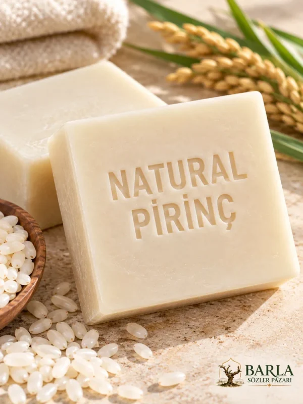 Natural Pirinç Sabunu iki kalıp halinde sade ürün görünümü