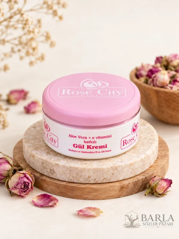 Rose City Gül Kremi 120 ml E vitaminli Aloe Vera'lı cilt bakım kremi