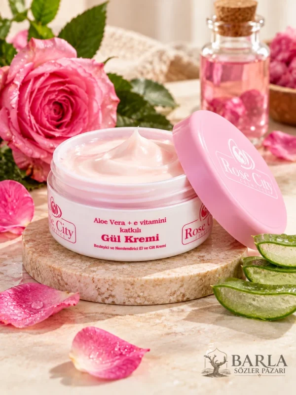 Rose City Gül Kremi 120 ml Aloe Vera ve E vitamini içeren gül kremi