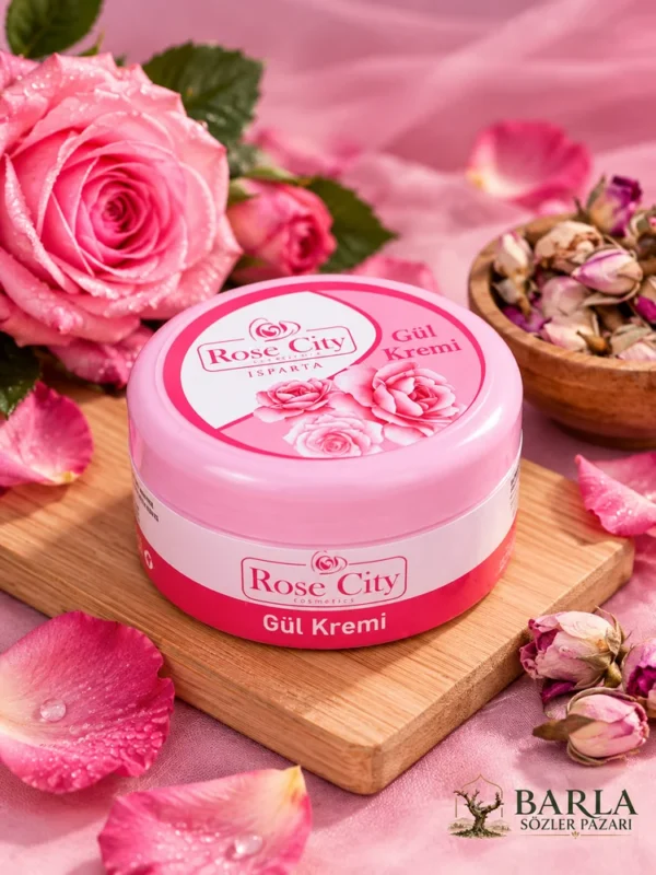 Rose City Gül Kremi 85 ml açık krem kutusu ve ürün hacmi
