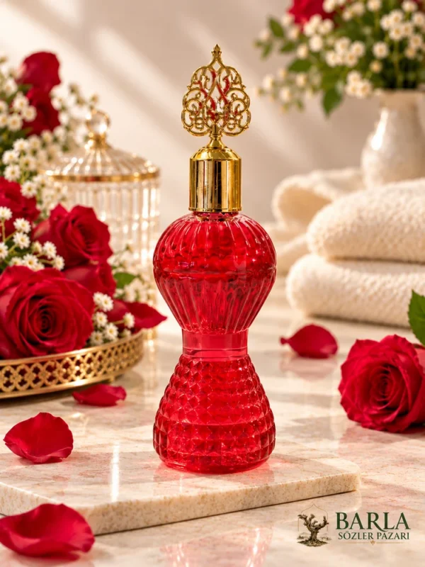 Rose City Pırlanta Gül Kolonyası 180 ml plastik şişe ve altın renkli kapak detayı