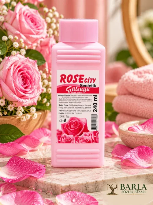Rose City Sentetik Gül Suyu 240 ml pembe şişe