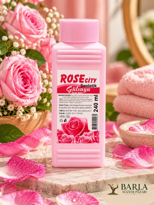 Rose City Sentetik Gül Suyu 240 ml pembe şişe